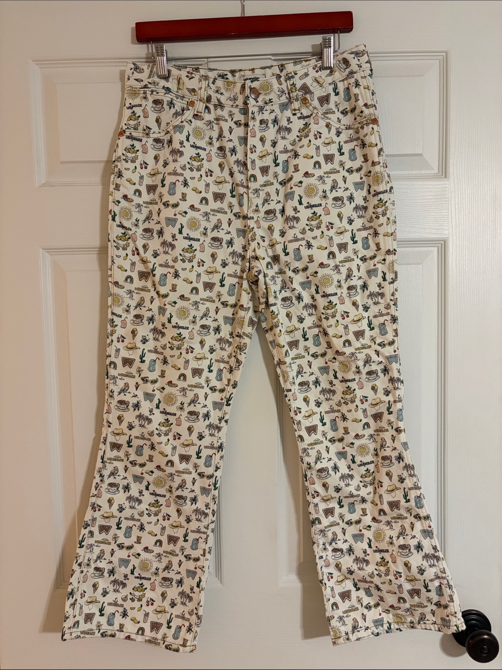 Wrangler Life's Lemons Wrock High Rise Kick Flare Western Print Jeans 30
